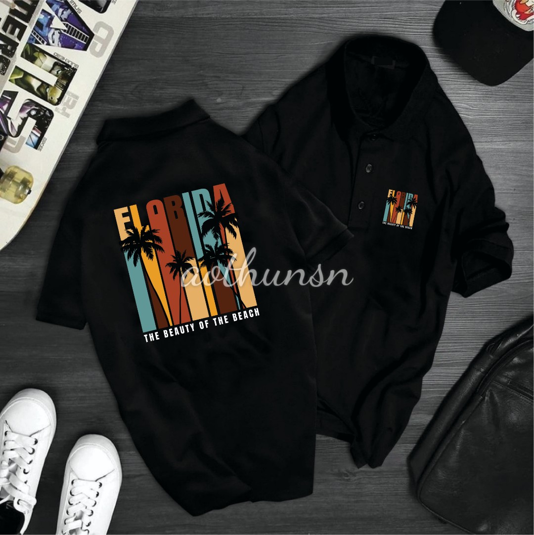 (aothunsn) Áo thun cổ trụ cổ bâu polo FLO (VẢI DA CÁ)