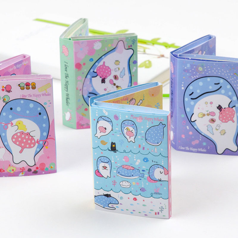 [HCM]Sổ Giấy Note Cute Little Whale (6 Xấp) - Mẫu 3