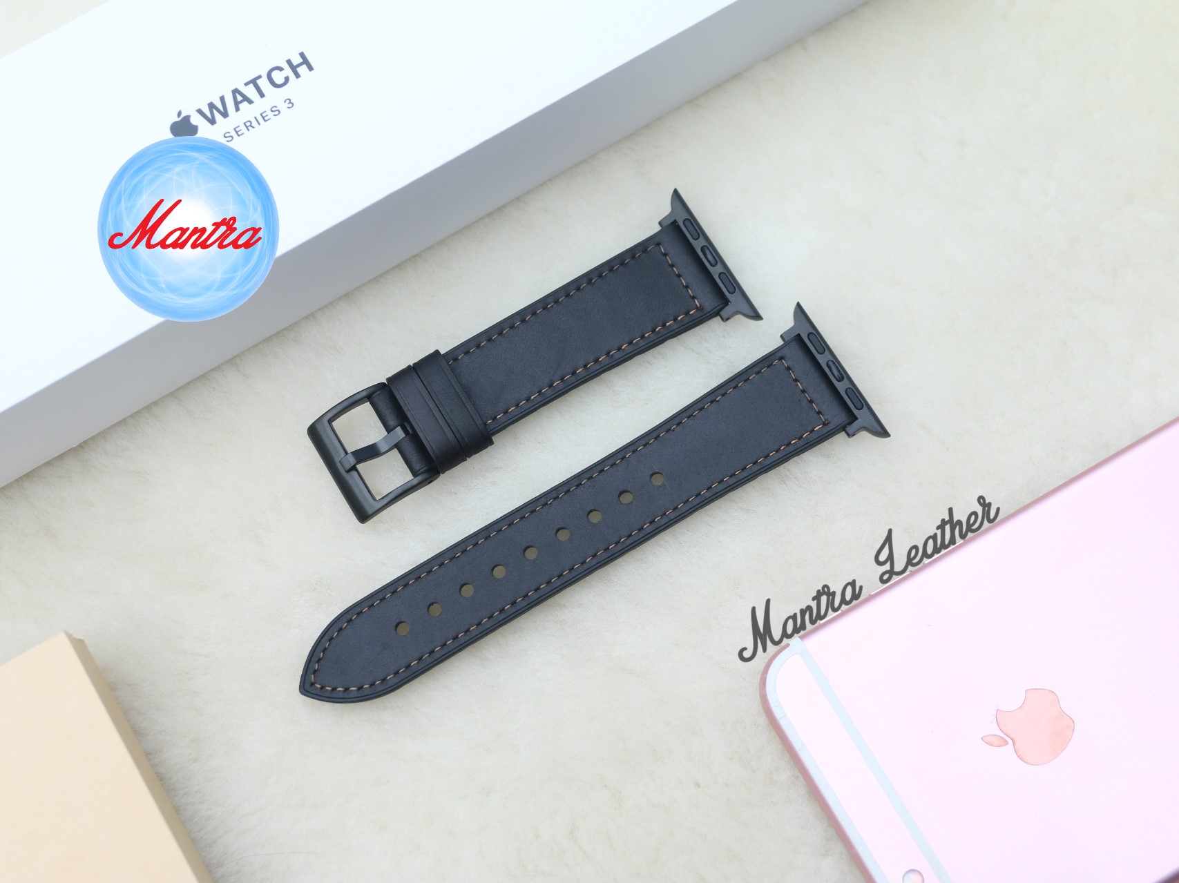 Dây da sáp dầu Vintage thay thế cho Apple watch