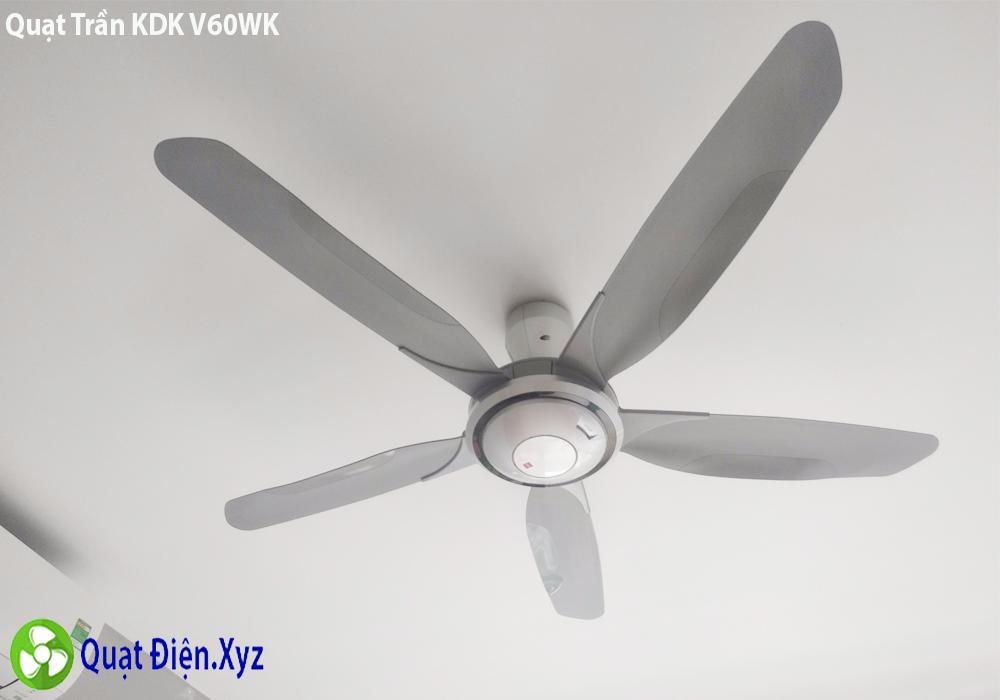 [Trả góp 0%]Quạt trần KDK V60WK(Bạc)