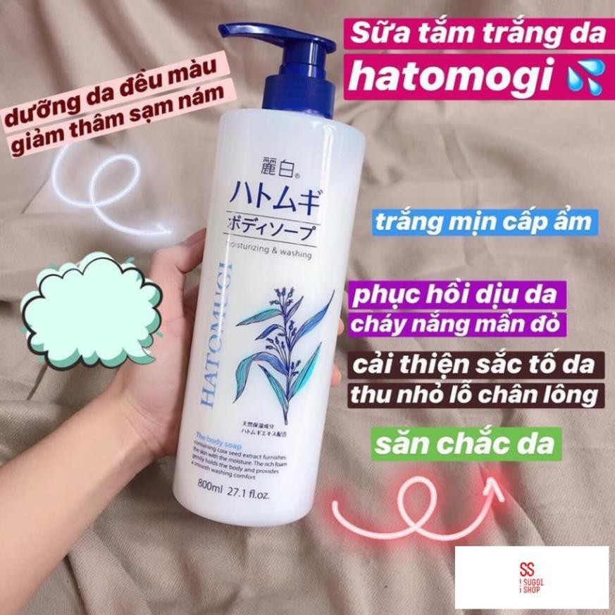 Sữa tắm hatomugi  trắng da ý dĩ Nhật Bản 800ml