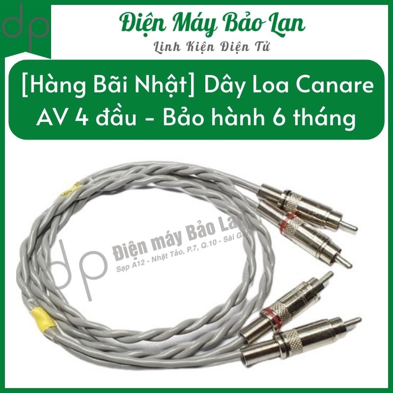 Dây av/dây loa canare 4 đầu bông sen màu xám - bảo hành 6 tháng - điện máy bảo lan