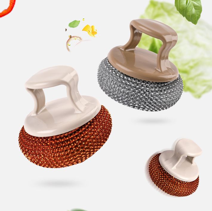 Bàn chải chà nồi chảo, rửa chén có tay cầm - cọ rửa chén bát đa năng có tay cầm