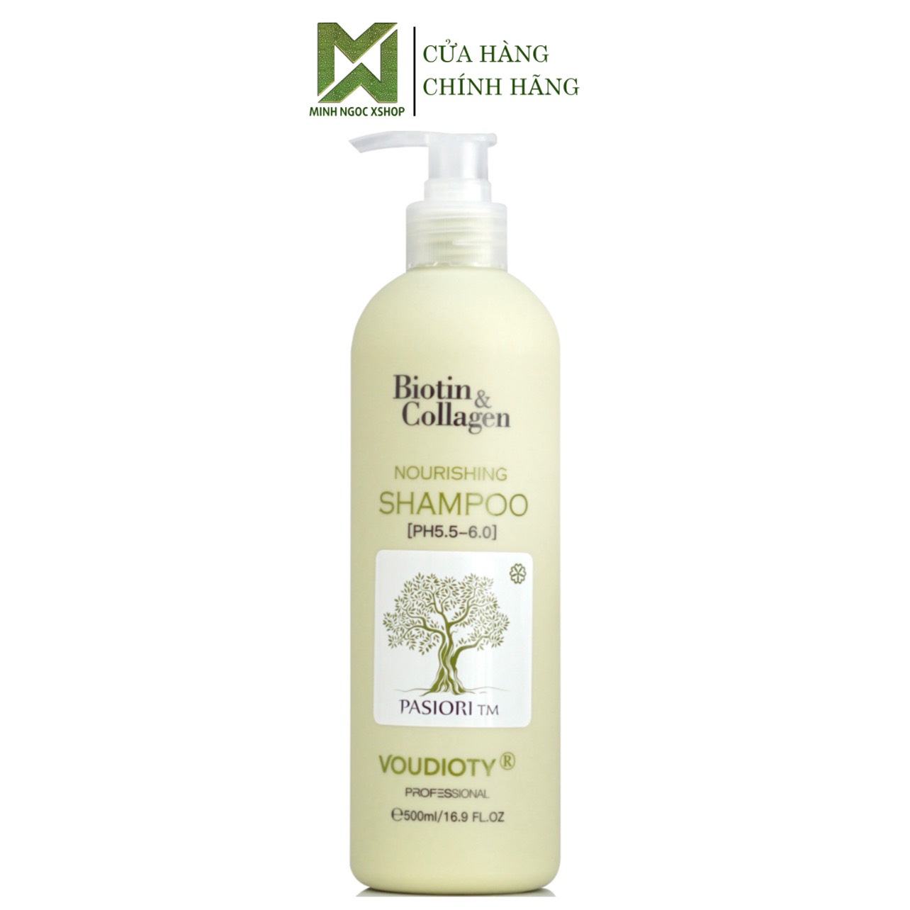 DẦU GỘI CHO TÓC DẦU BIOTIN XANH LÁ - BIOTIN COLLAGEN VOUDIOTY 500ML