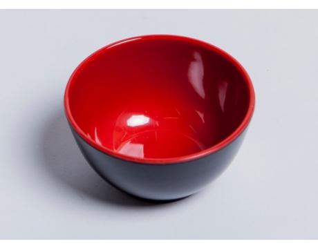 Chén Chấm Tròn 2 Lớp Đỏ Đen