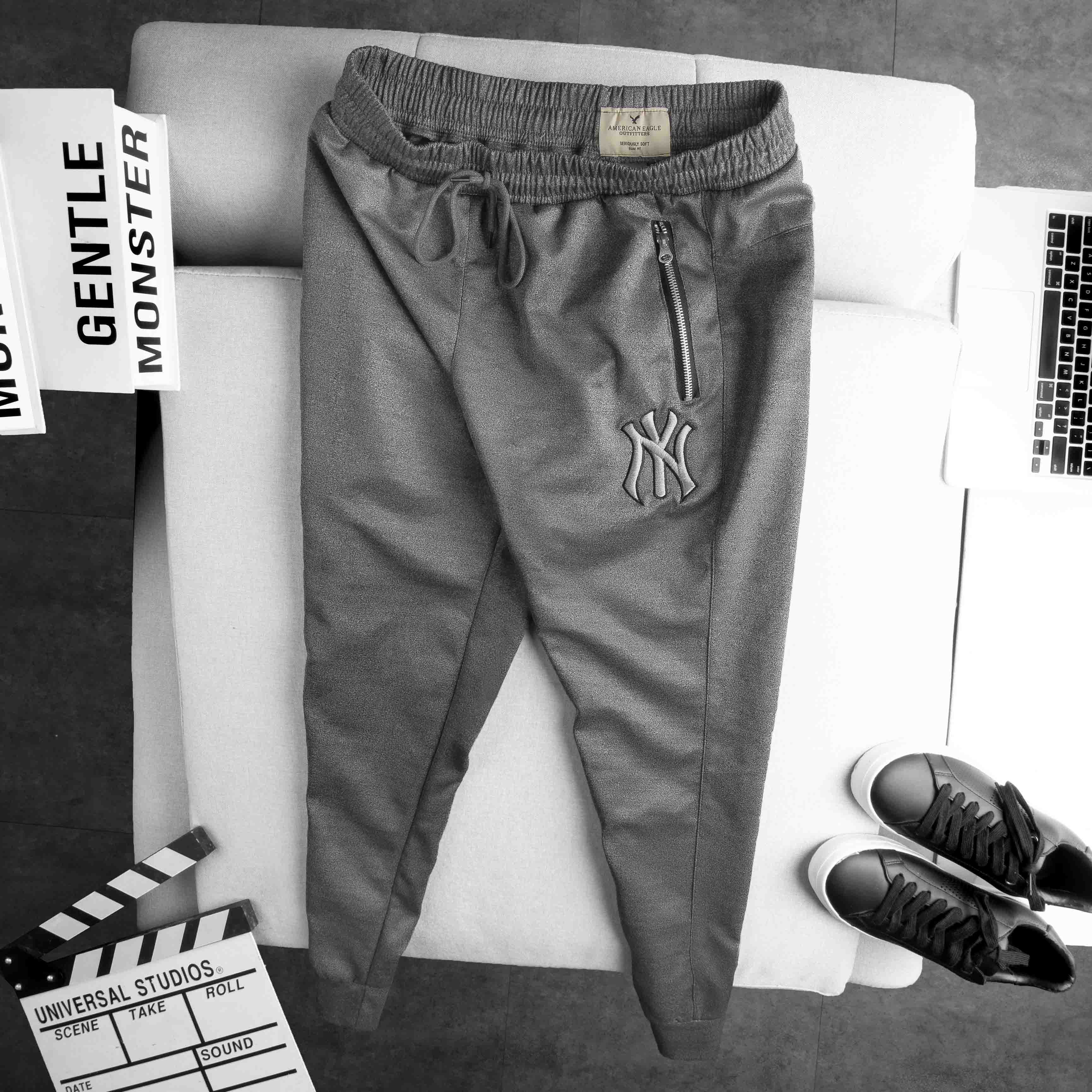 Quần jogger thể thao nam chất thun poly dầy dặn