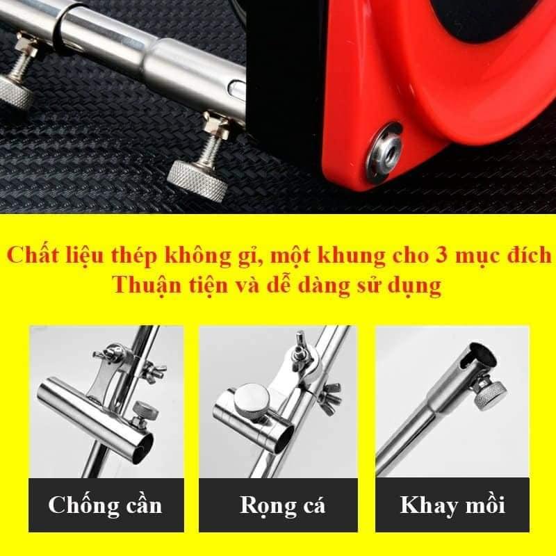 Tháp câu đài chống gác cần, rọng cá, khay mồi