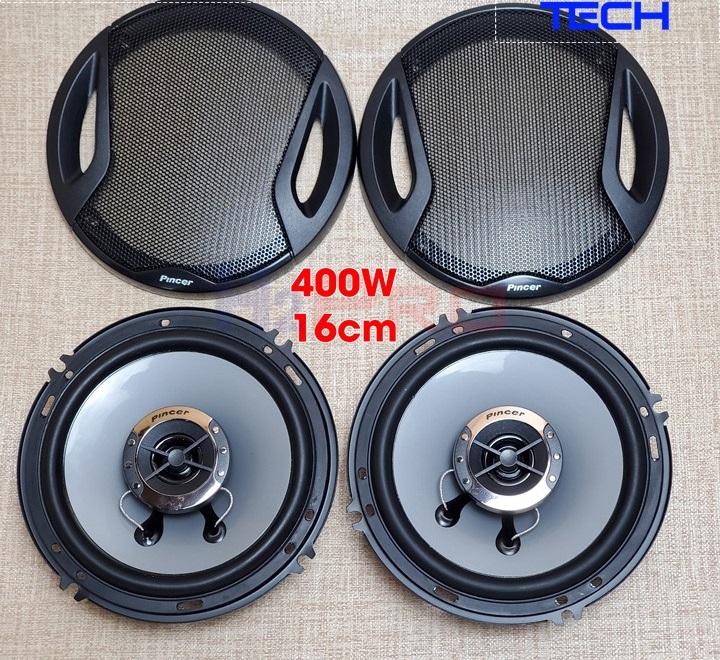 Bộ 2 Loa Trầm 6" (16cm) Lắp Cánh Cửa Ô Tô Công Suất 400W Cực Khỏe - Cặp Loa 6.5 inch Đồng Trục Pincer 1643E - Đôi Loa Ô Tô 2 Đường Tiếng Cao Cấp