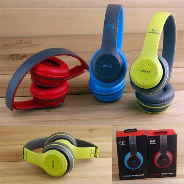 Tai nghe Bluetooth P47 có khe cắm thẻ nhớ, tai nghe Bluetooth không dây, tai nghe chụp tai, tai nghe có mic