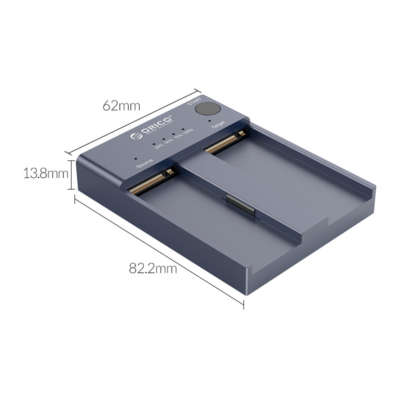 [HCM]Dock gắn 2 SSD ORICO NVME M.2 Type C gen 2 10Gbps