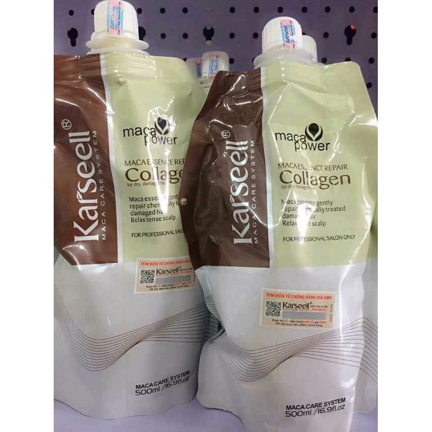 Kem Ủ tóc Collagen Karseell 500ml Mềm Mượt , Phục Hồi Tóc, Tóc Bồng Bềnh , Óng Ả
