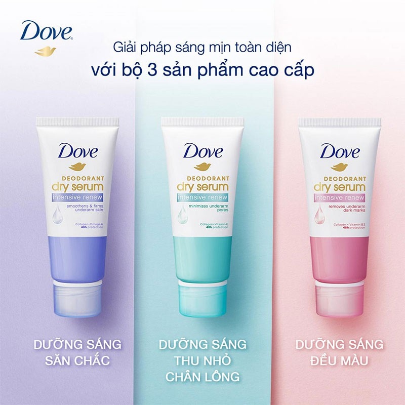 [Mã SKAMCLU9 giảm 10% đơn 100K] Kem Khử Mùi Dove Tinh Chất Serum Dưỡng Sáng 50ml