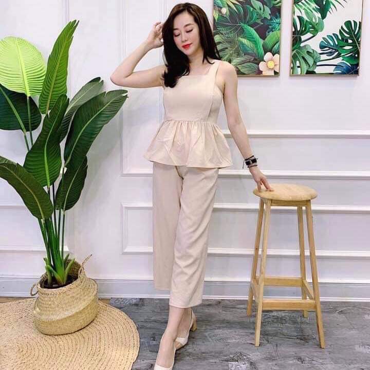[HCM]Set bộ ống rộng PEPLUM 2 dây cực xinh