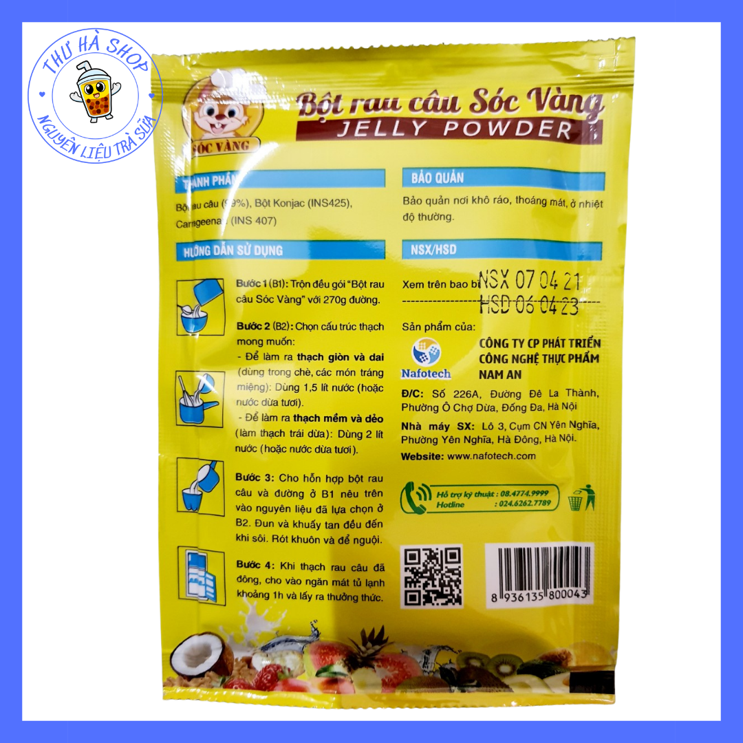 1 gói Bột Rau câu Sóc Vàng 12gr