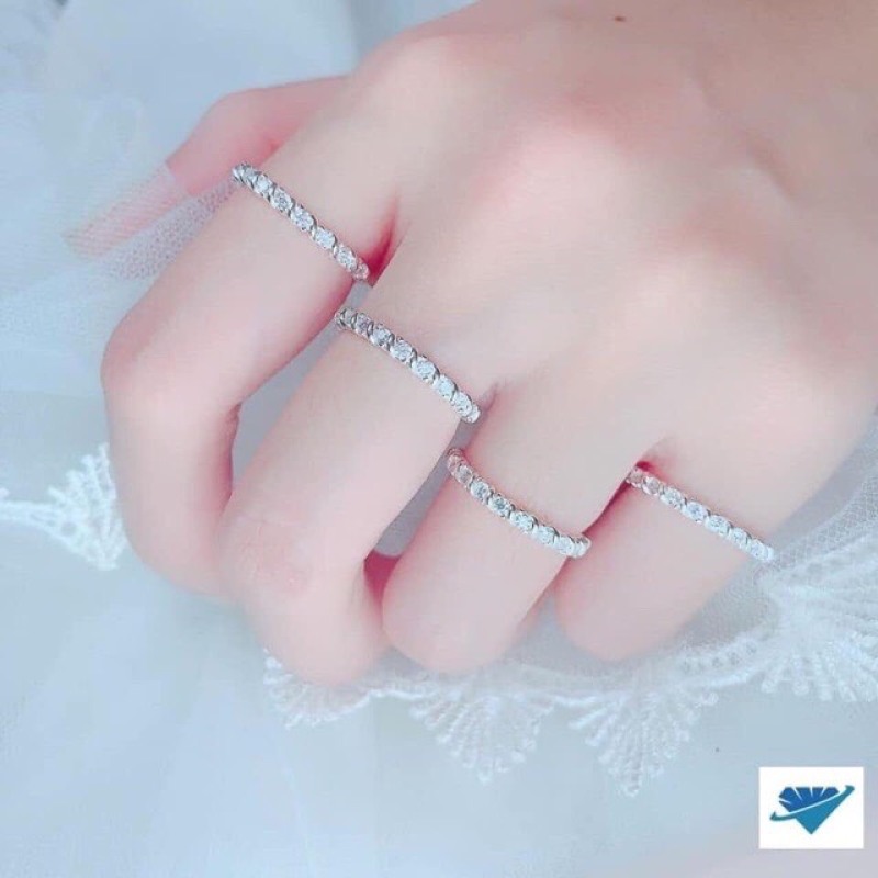 Nhẫn nữ đính đá nhẫn bạc xoắn xinh xắn- JQN gian hàng chính hãng cam kết bạc chuẩn, chất lượng không lo đen xỉn