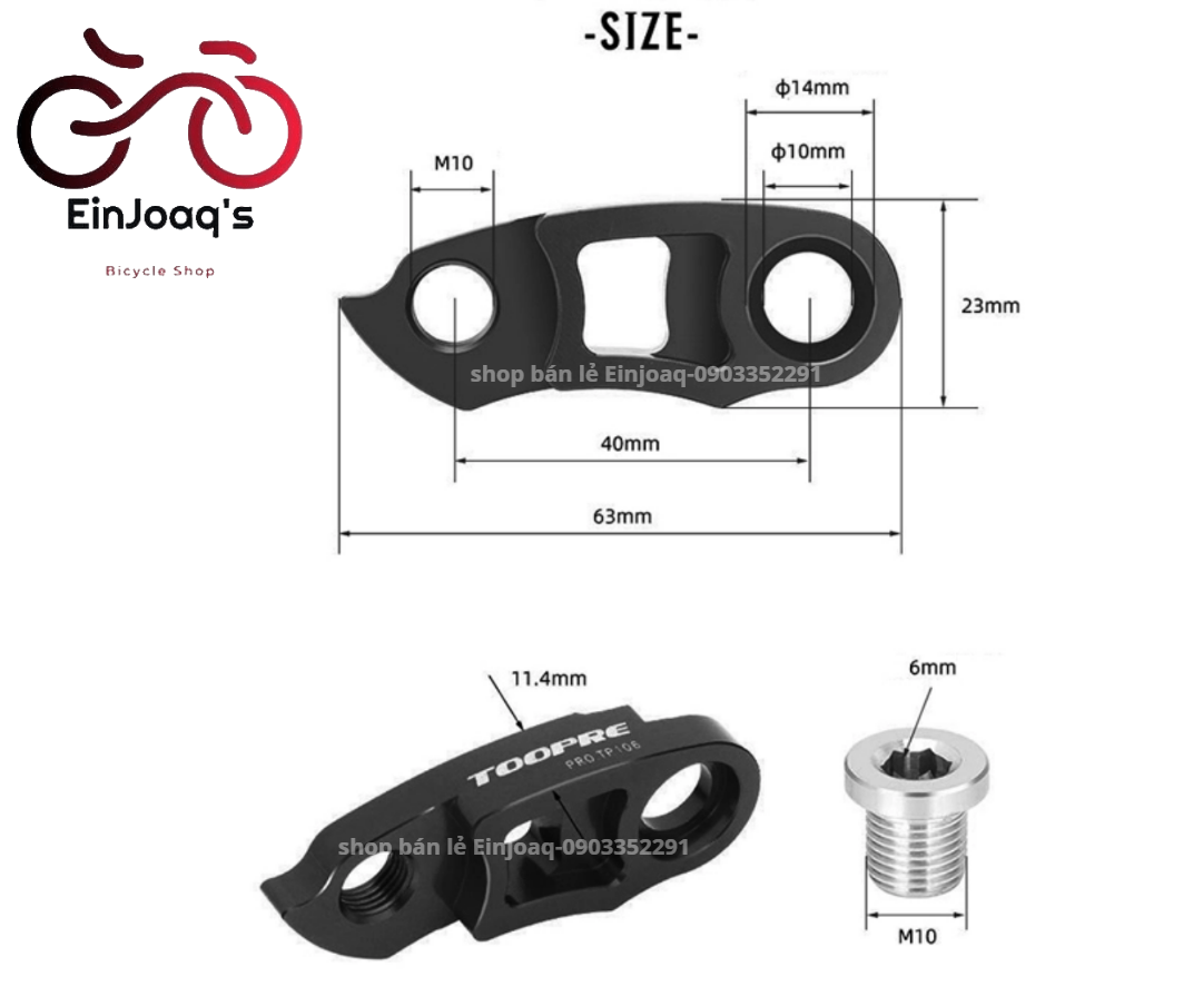 Nối dài móc củ đề xe đạp Toopre