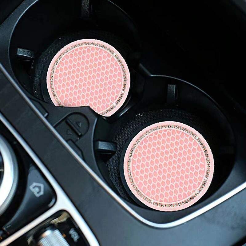 Miếng lót cốc xe hơi đính đá(PK168) Miếng lót ly ô tô gắn đá