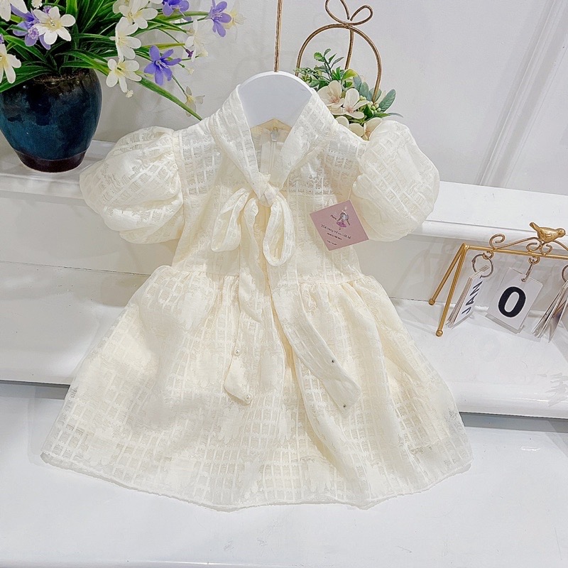 Váy bé gái size đại 7-38kg💕𝑭𝑹𝑬𝑬𝑺𝑯𝑰𝑷 💕 như ý house's- đầm công chúa, váy trẻ em, hàng thiết kế - váy ren chun màu kem