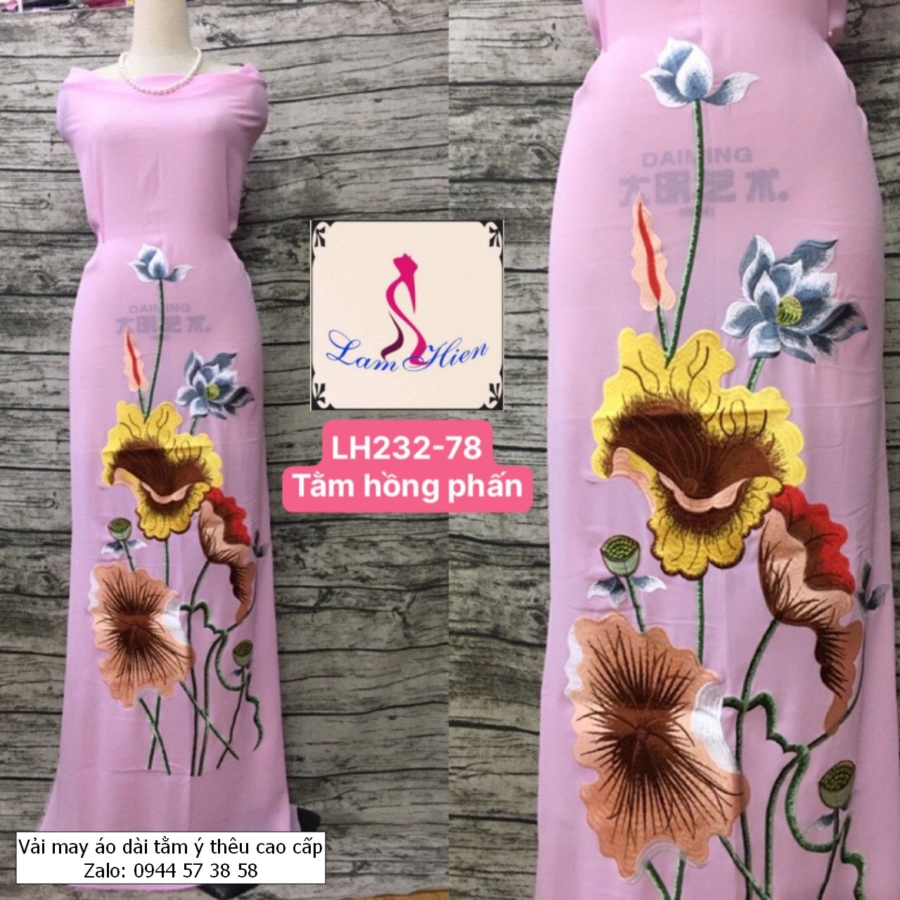 Vải áo dài thêu cao cấp modell LH232