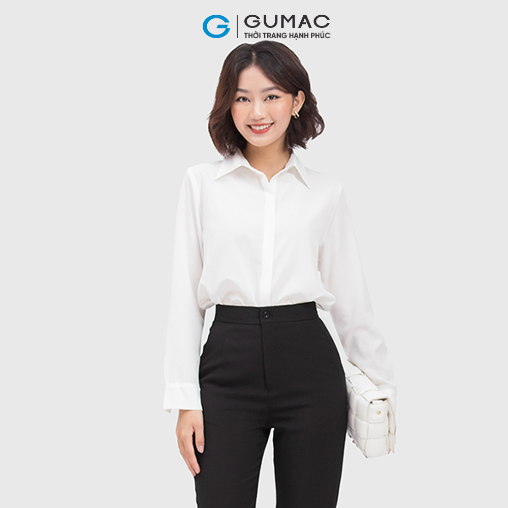 [CHỈ 4-6.4 | TẶNG ÁO THUN ĐƠN 799K] Áo sơ mi nữ công sở giấu nút GUMAC AC04057