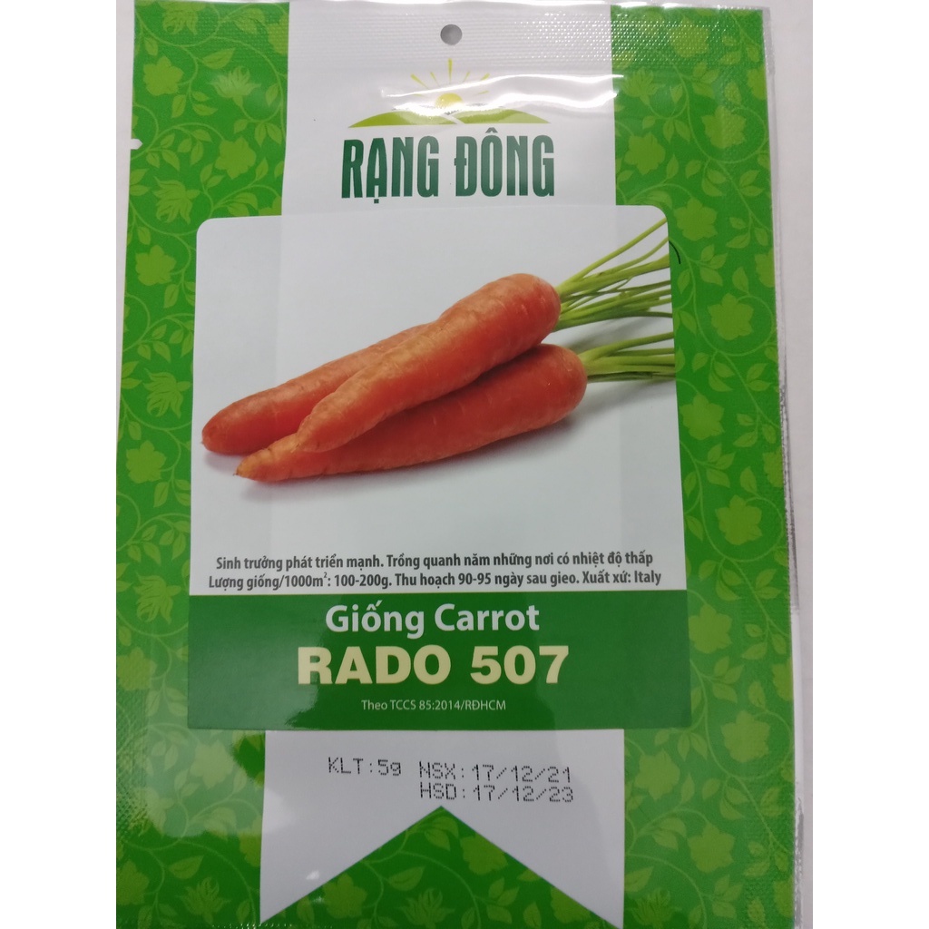 Hạt giống Cà rốt Rado 507 (5g) Rạng Đông | VTNN Cần Thơ