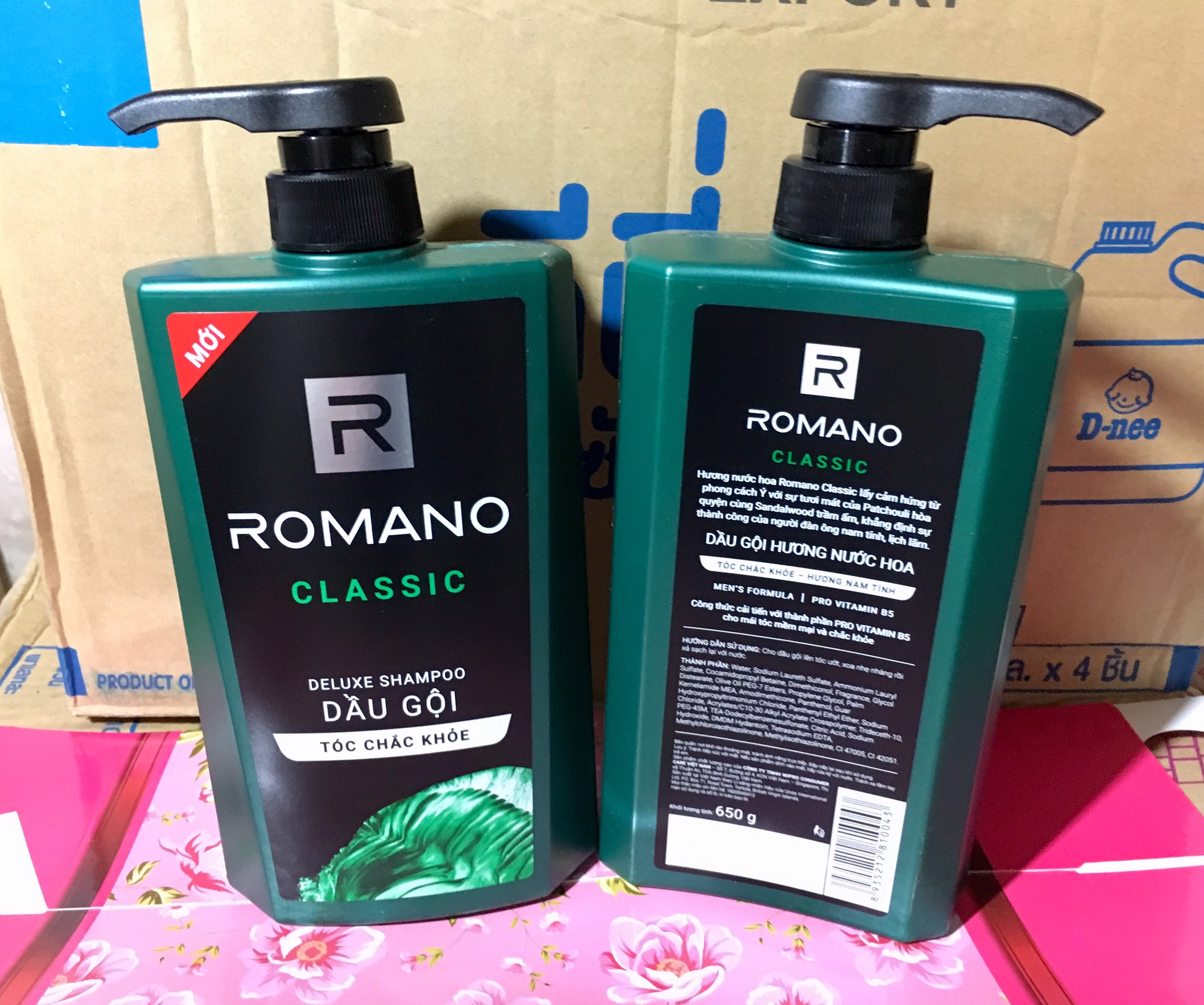 Dầu Gội hương nước hoa Romano Classic 650ml/380ml/180ml
