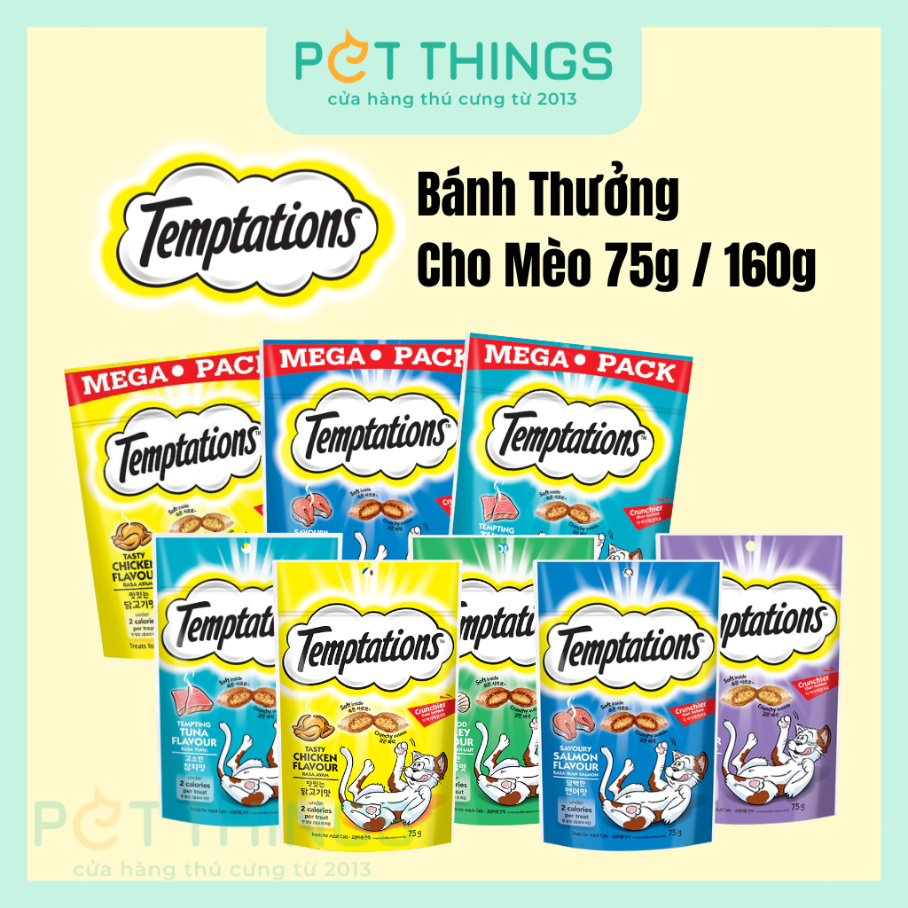 Bánh Thưởng Cho Mèo Temptations Thái Lan 75g / 160g