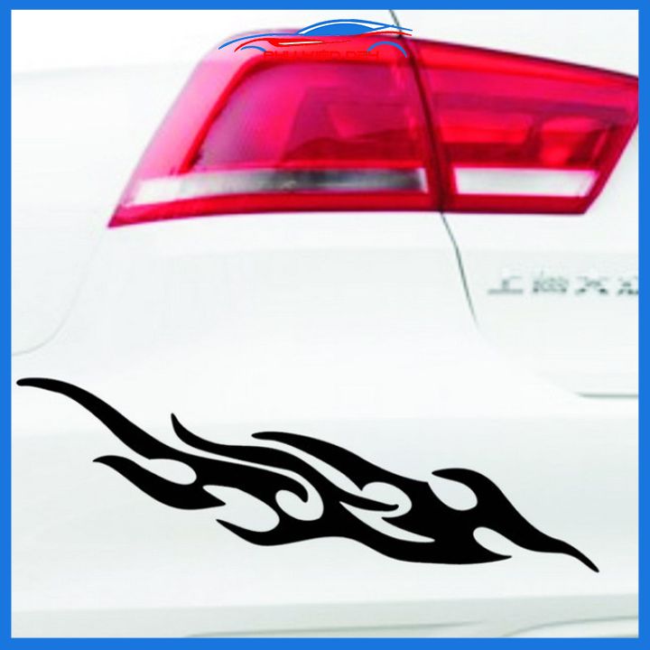 Bộ 2 nhãn dán xe hình ngọn lửa Flame, decal, tem dán trang trí ô tô cực chất