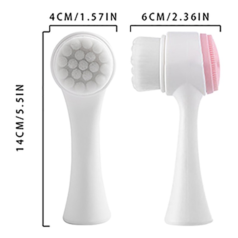 Cọ rửa mặt 2 đầu silicone mềm mại ( Màu ngẫu nhiên) Massage