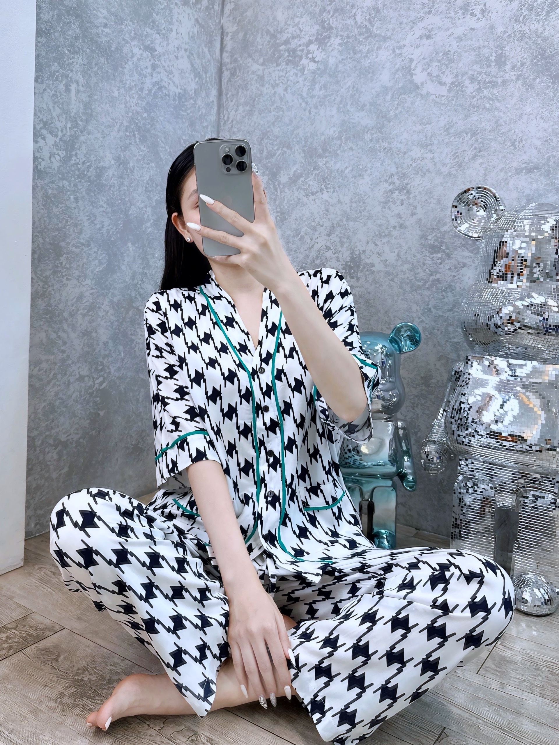 Đồ bộ tole nữ, bộ lanh mặc nhà pijama quần dài, tay cánh dơi f21 vnxk shop5sao