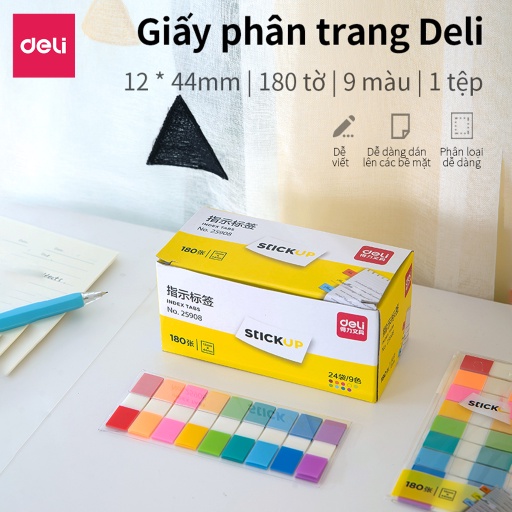 Giấy phân trang Deli – 9 màu - 25908
