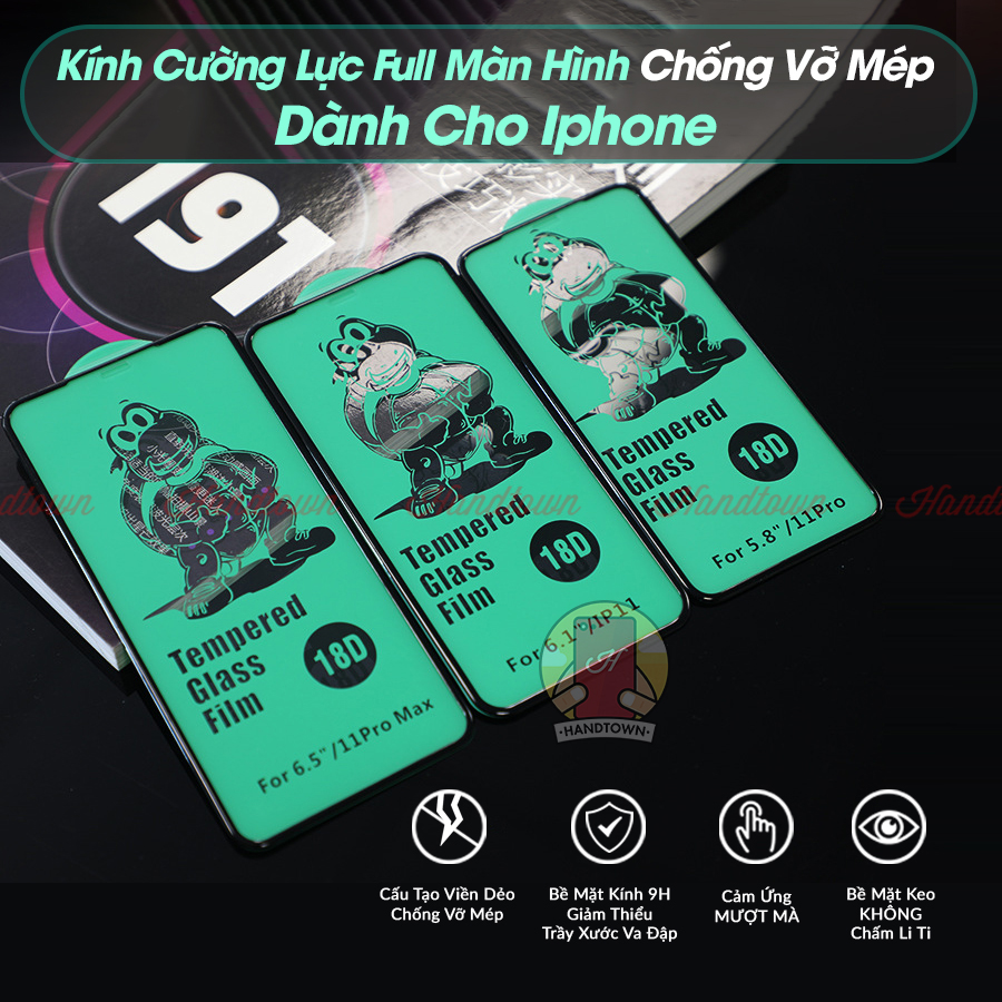 Kính Cường Lực Full Màn Hình Chống Vỡ Mép Dành Cho iPhone iPhone 6/6s/ 7/ 8/ 6 PLUS/ 7 PLUS/ 8 PLUS/X / XS / XR / XS MAX / 11 Pro / 11 Pro Max