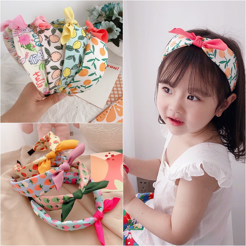 BỜM CÀI TÓC NƠ BỌC VẢI BẢN TO CUTE CHO BÉ