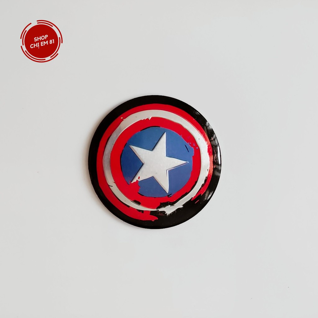 TEM DECAL NHÔM HÌNH KHIÊN CAPTION AMERICA