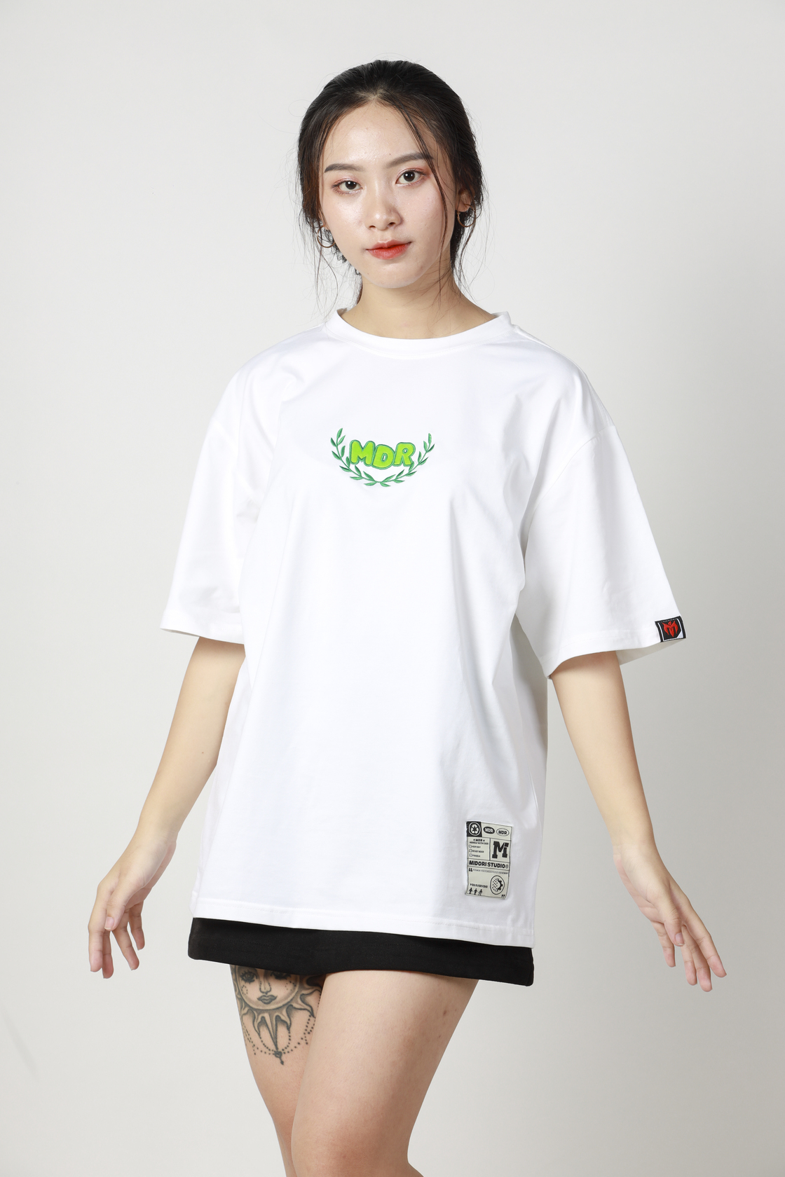 Áo phông tay lỡ form rộng Unisex giá rẻ thun nam nữ Thêu MDR Cao Cấp Local Brand CHÍNH HÃNG Mi Midori Studio