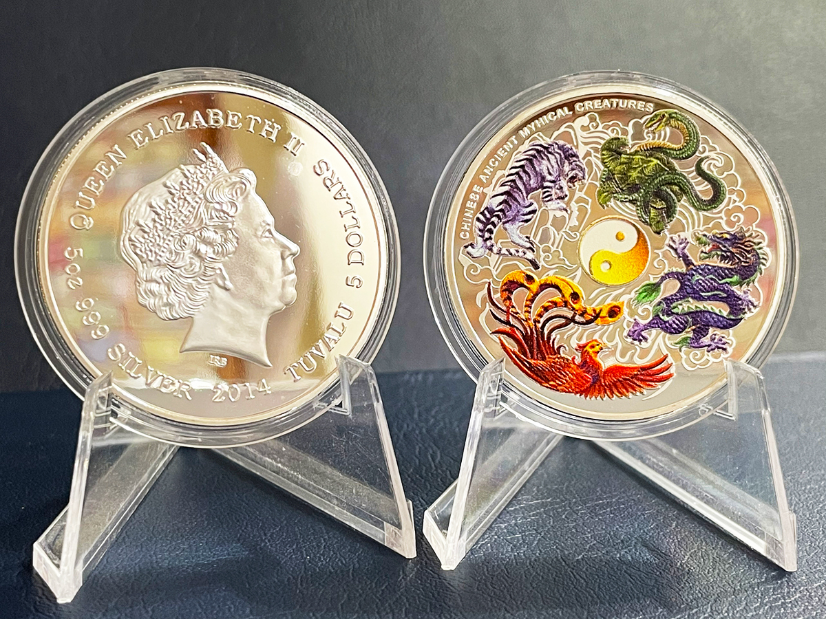 Đồng Xu Tứ Linh Long Lân Quy Phụng