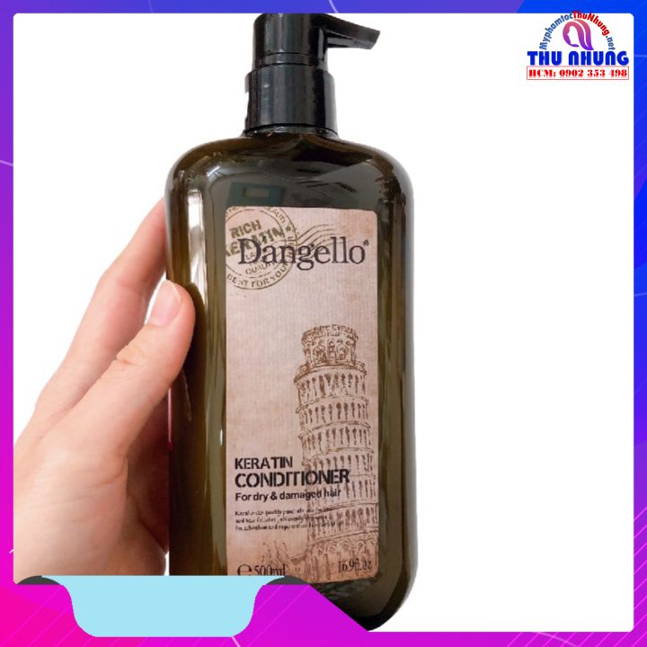 [+Tặng mũ trùm][D'ANGELLO]Dầu xả Dangello Keratin shampoo & Conditioner siêu mượt tóc 500ml