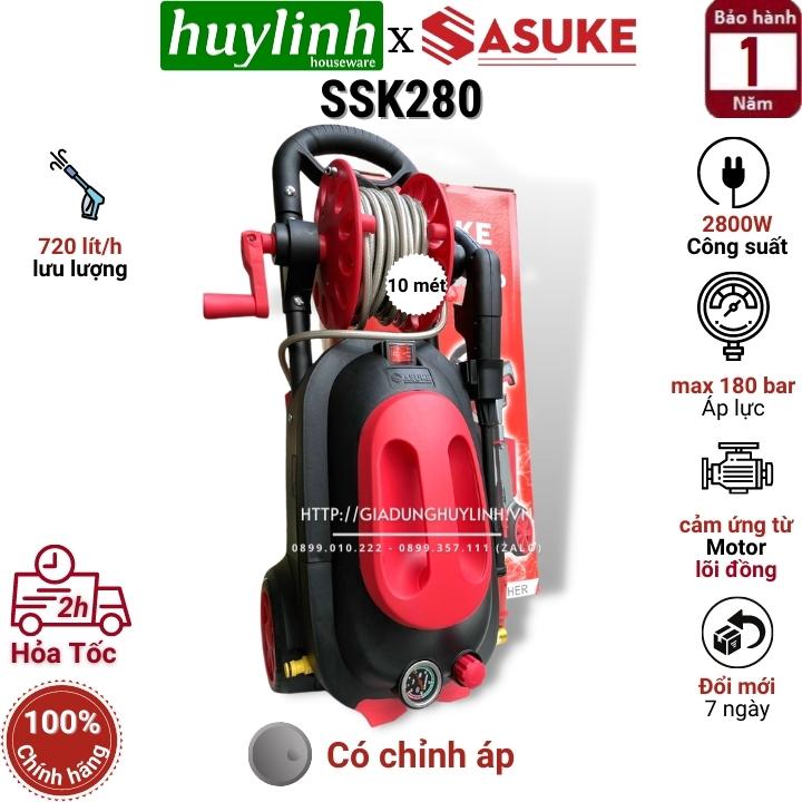 Máy xịt rửa xe chỉnh áp sasuke ssk-280 - công suất 2800w - motor cảm ứng từ lõi đồng - có rulo cuốn dây