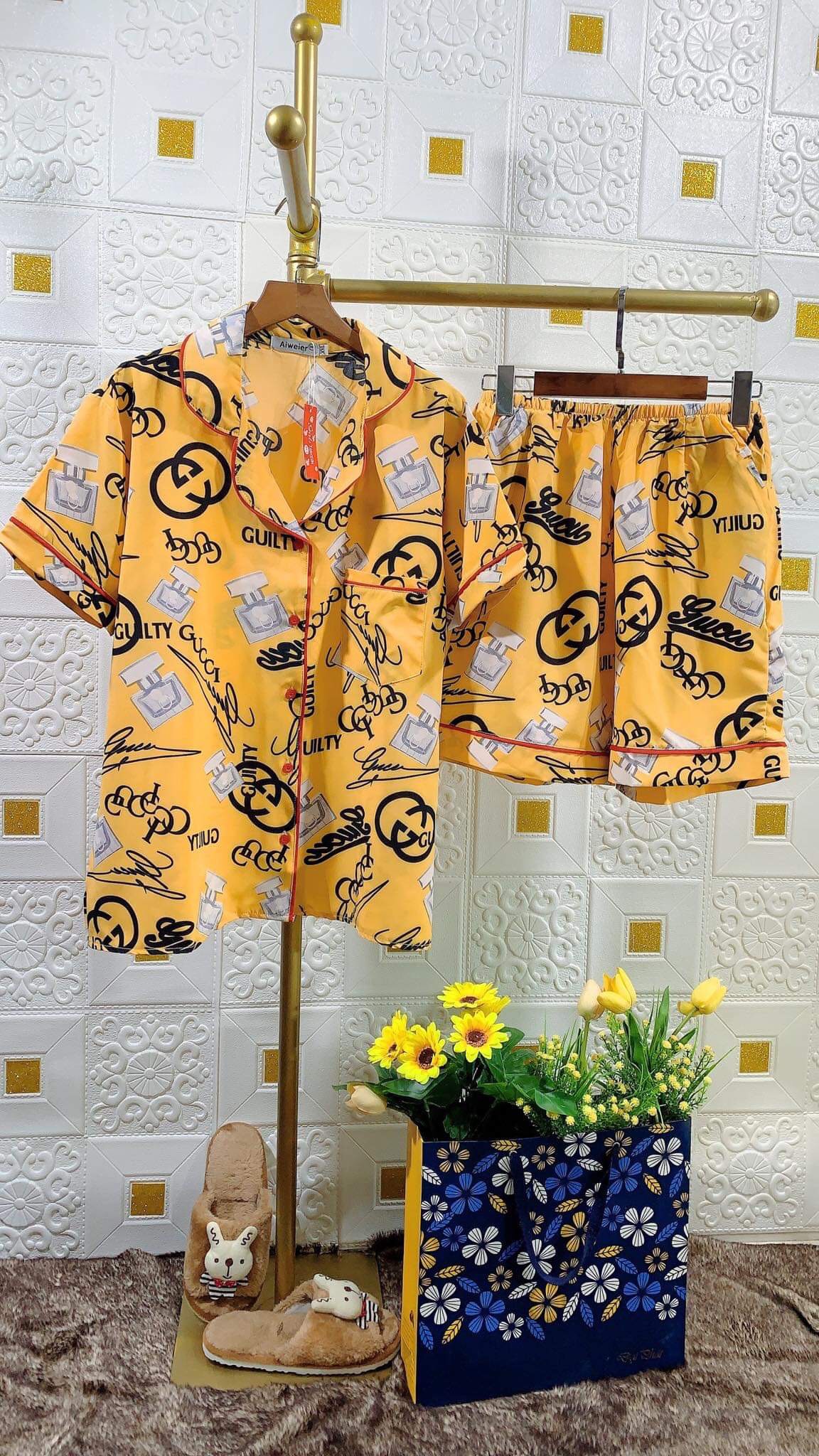 Đồ bộ đùi pijama/pizama bigsize lụa tnqn. tigger -ff - chuột mickey - chiếc lá