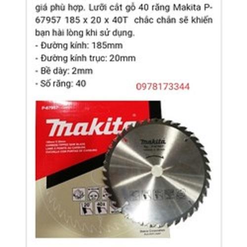 Lưỡi cắt gỗ MAKlTA 185mm 40 răng