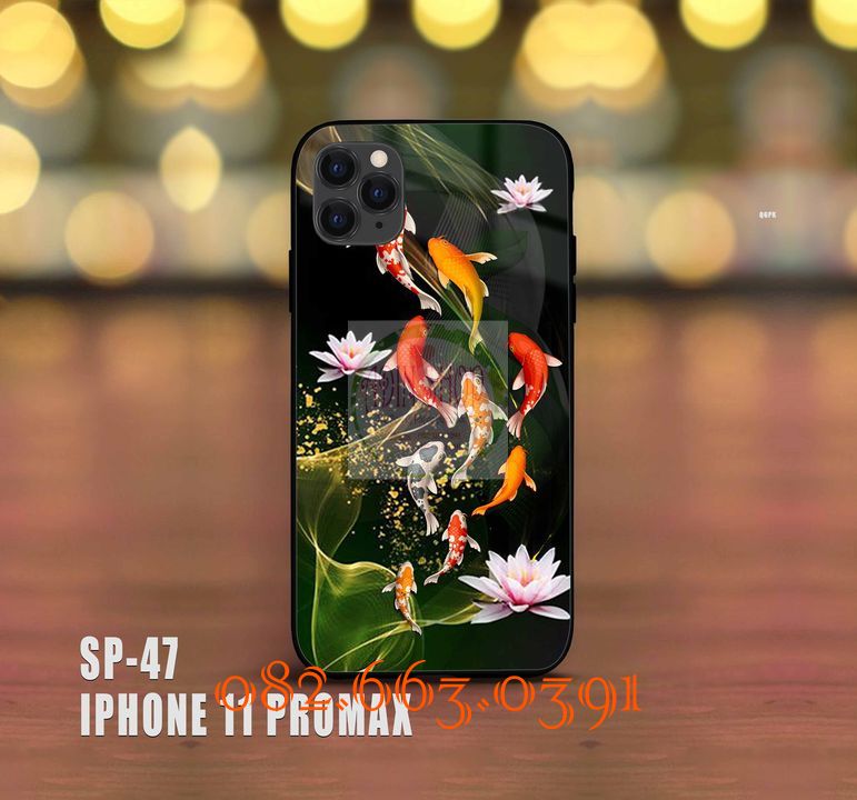 [HCM]Ốp lưng kính IPhone 11 pro max hình cá koi đẹp