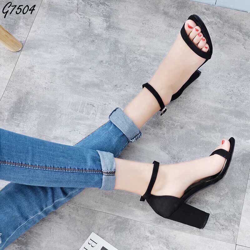 giày cao gót nữ 2 quay 7 phân - 1504