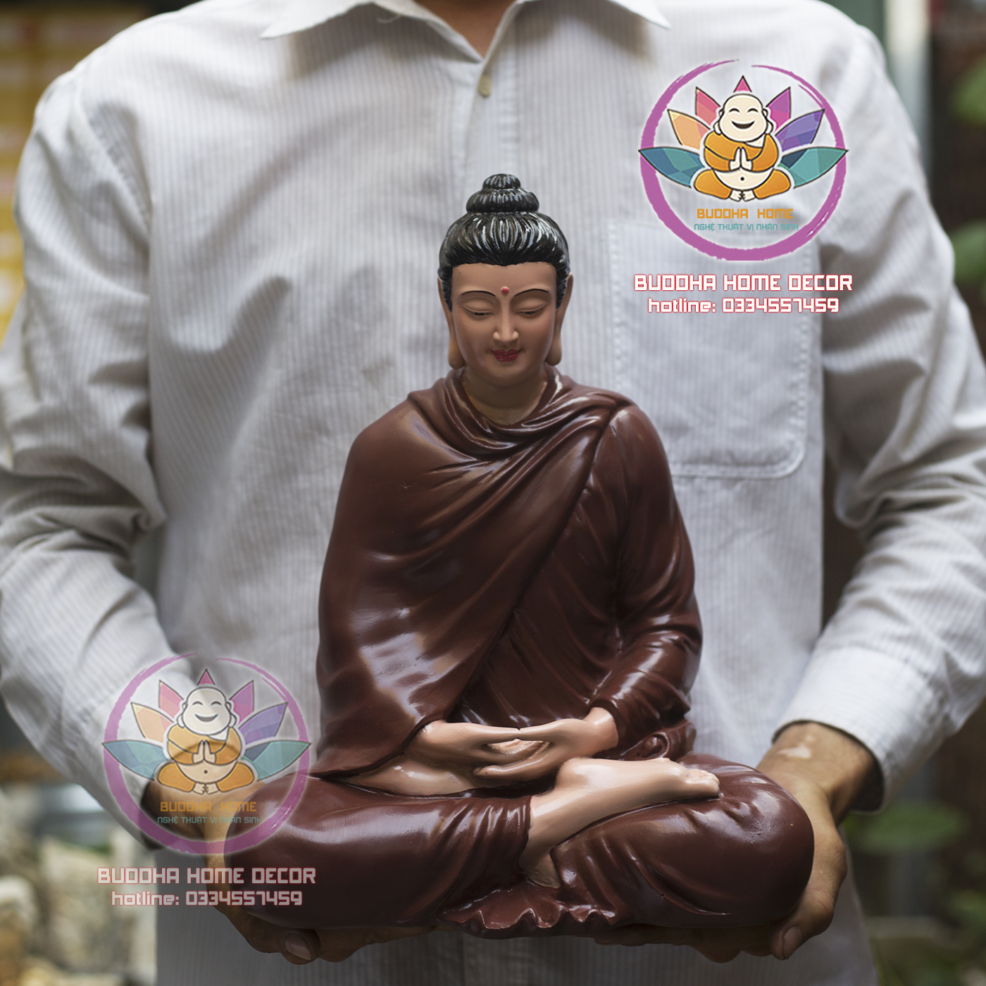 Tôn tượng thích ca thế thiền thủ ấn cao 35 cm