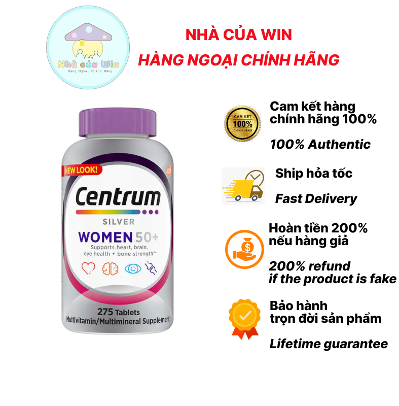 Centrum silver ultra women 50+ 275 viên hàng mỹ
