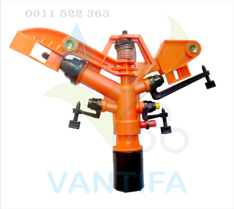 Béc tưới cây cánh đập lớn 4 tia bán kính 12-20 mét ren trong 34 ren ngoài 34