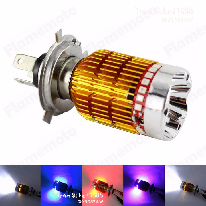 [HOT] Đèn pha Led chân H4 7 Màu