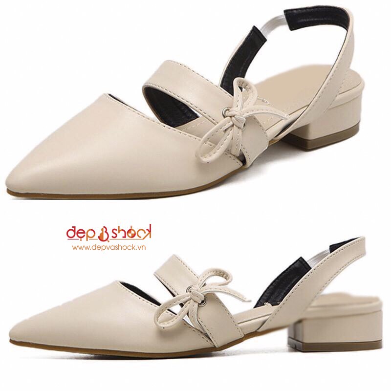 Sandal cao  gót 2,5 phân bít muic hậu thun dễ mang