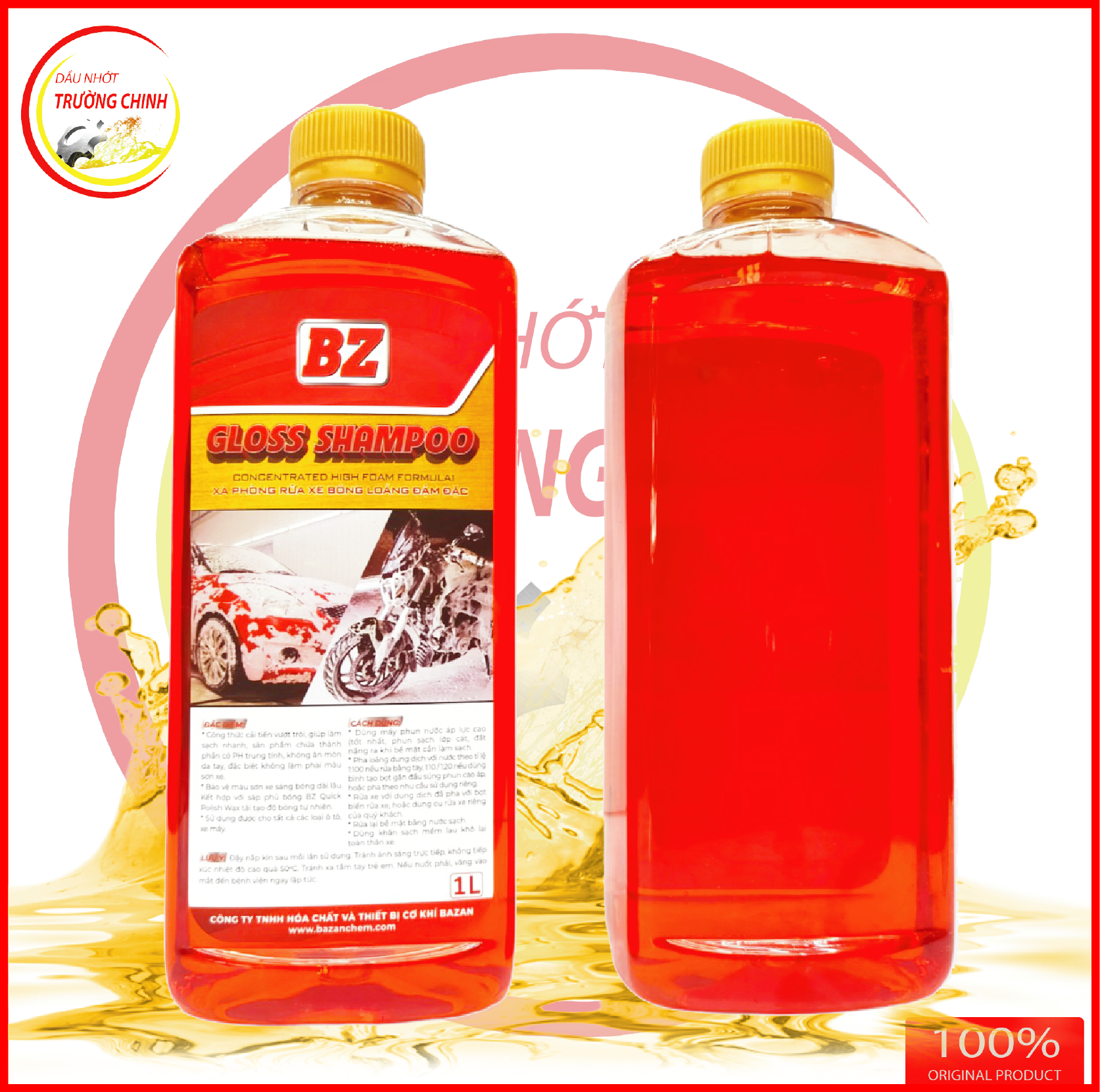 Nước rửa Xe BZ Gloss Shampoo đặm đặc 1L