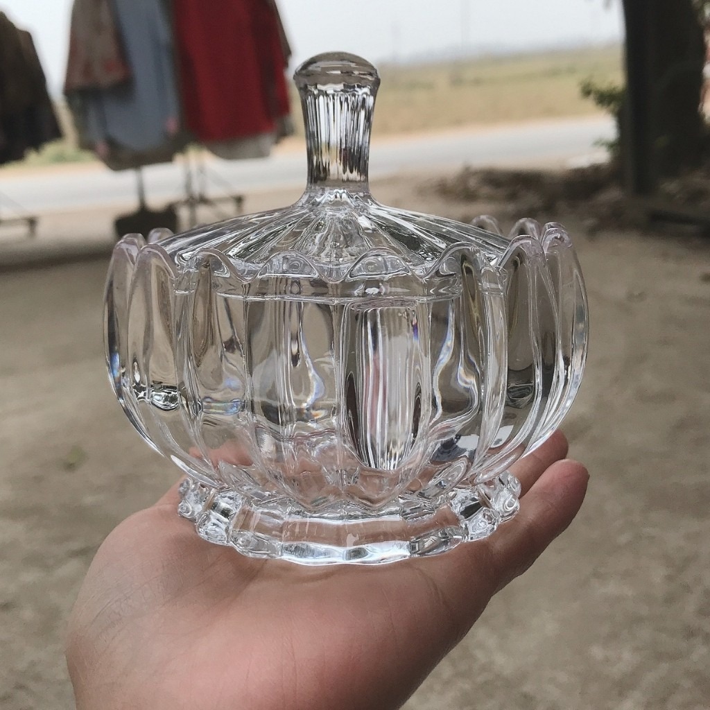 Thố mứt thủy tinh pha lê trái bí nhỏ deli, thố mứt hạt dưa, thố đựng bánh kẹo tết NHIỀU MẪU
