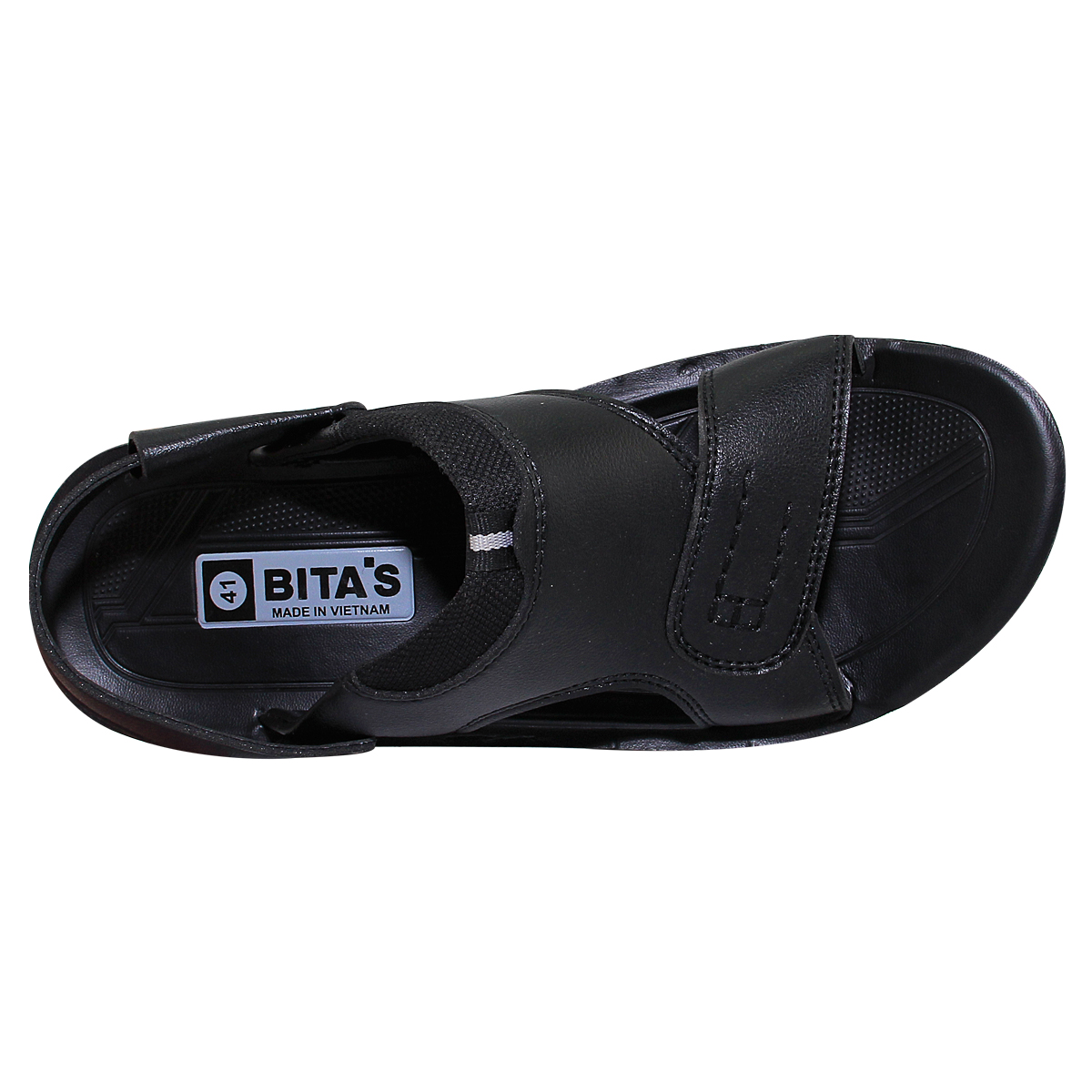 [HOÀN XU]  GIÀY SANDAL DA QUAI HẬU ĐẾ BẰNG NAM BITA'S SUM.105 (ĐEN + NÂU + VÀNG BÒ) - BITAS